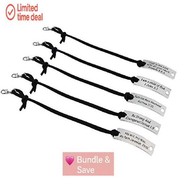15 Pack Adjustable Silver Bracelets with Inspirational Bible Verses - Picture 6 of 6